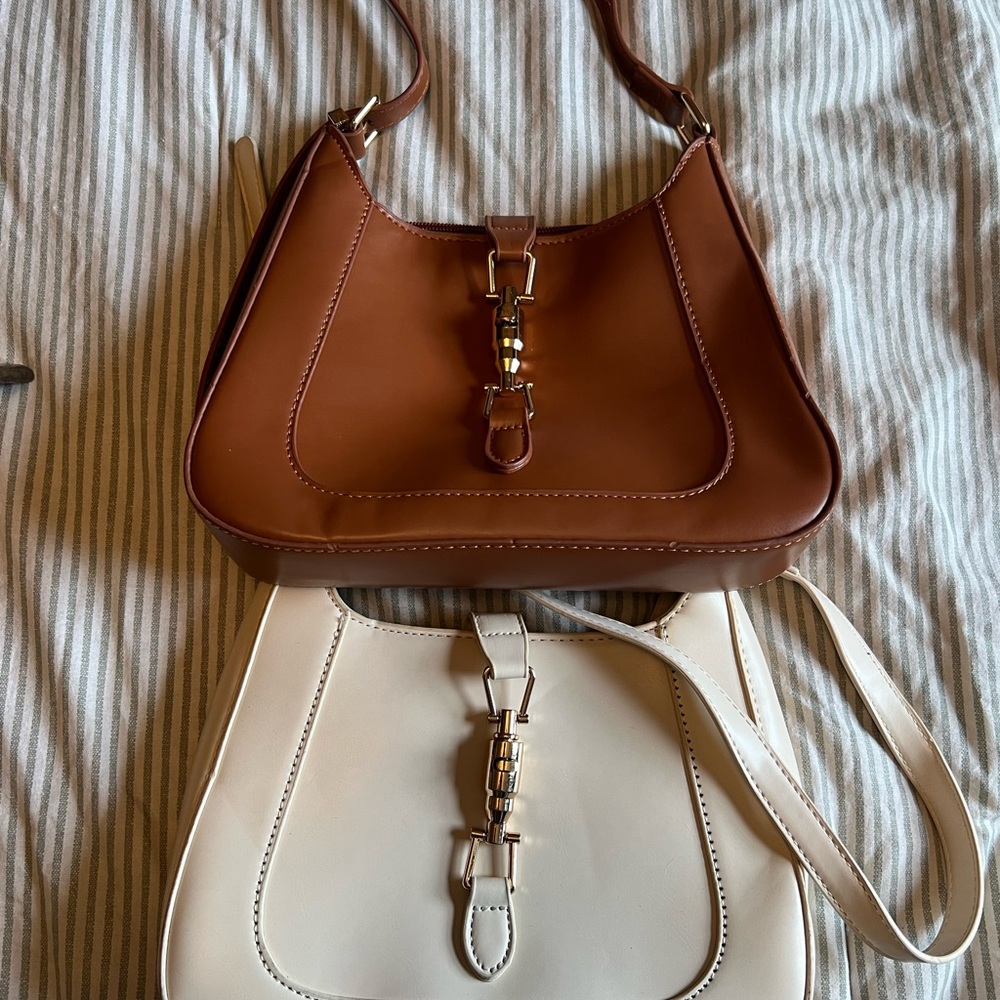 Amazon Essentials Brown and Cream Shoulder Bag Set